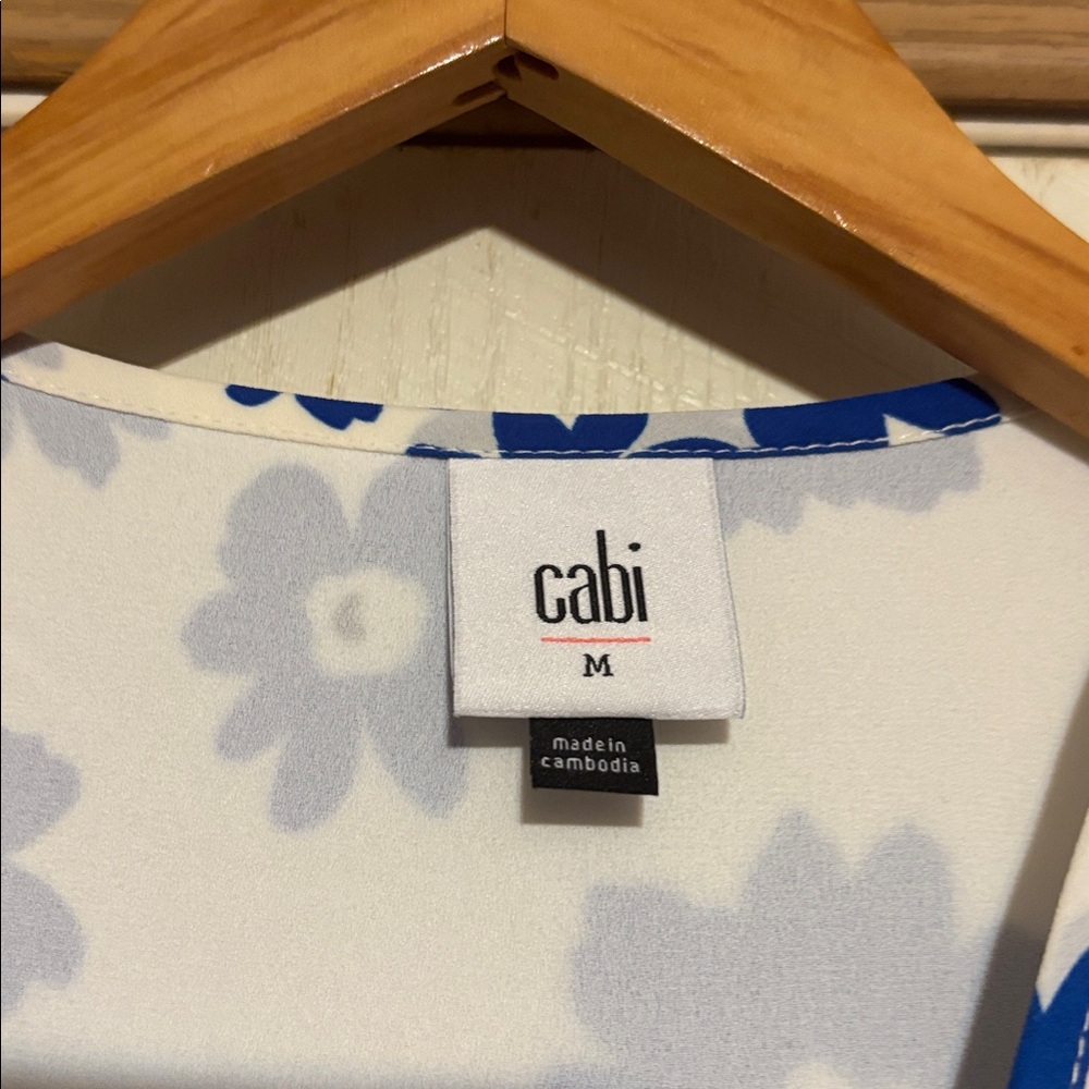 CAbi White and Blue Floral Blouse - Picture 4 of 6